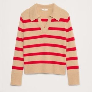 Banana Republic 100% Cashmere Rugby Polo Sweater Striped Size Small